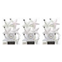 Decoris kersthanger sterren - 18x st - wit parelmoer - 7 cm - kunststof - kerstornamenten