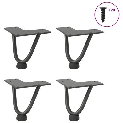 Haarnadelpoten voor Salontafel 4 st 10 cm massief staal antracietkleurig