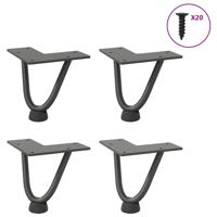 Haarnadelpoten voor Salontafel 4 st 10 cm massief staal antracietkleurig