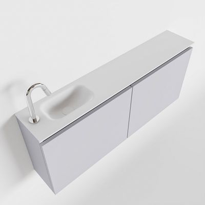Toiletmeubel Mondiaz Ture | 120 cm | Meubelkleur Cale | Eden wastafel Talc Links | 1 kraangat