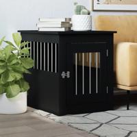VidaXL Hondenbench 55x75x65 cm bewerkt hout zwart