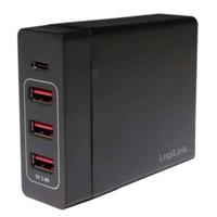 LogiLink PA0122 USB-oplader Binnen Uitgangsstroom (max.) 10200 mA 4 x 1x USB-A, 3x USB-C Automatische detectie - thumbnail