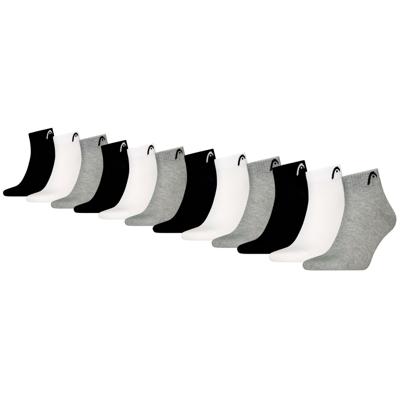 HEAD Quartersokken Training 12-pack Grijs / Wit / Zwart-39/42