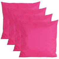 Buiten of tuin sier kussens - 4x - fuchsia roze - 60 x 60 cm - binnen/buiten - tuinbank - thumbnail