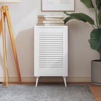 VidaXL Kastdeur met lamellen 61,5x39,4 cm massief grenenhout wit