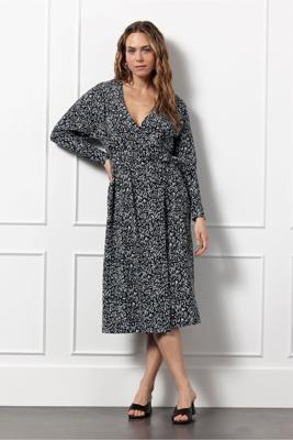 Studio Anneloes Angie Leaves Dress 12663 Jurk 9011 Black/off White