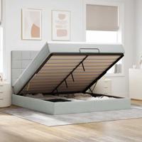 Ottoman bed met matrassen 180x200cm fluweel lichtgrijs