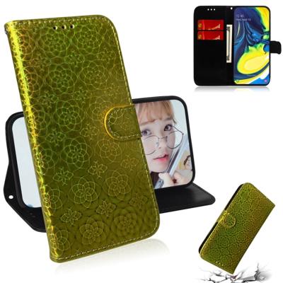 Voor Galaxy A80/A90 effen kleur kleurrijke magnetische Buckle horizontale Flip PU lederen draagtas met houder & card slots & portemonnee & Lanyard (go