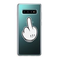 Middle finger white: Samsung Galaxy S10 Plus Transparant Hoesje