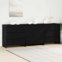 Dressoir met lade 3 pcs Zwart 70 x 41 x 75 cm Bewerkt hout