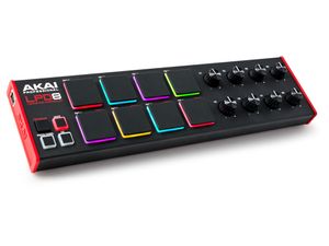 Akai LPD8 MKII MIDI toetsenbord 8 toetsen USB Zwart, Rood