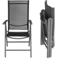 Aluminium tuinstoel / tuin stoel antraciet - zwart 401634 - thumbnail