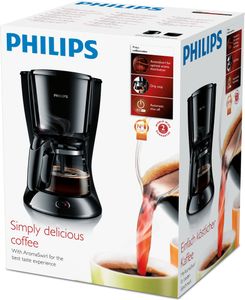 Philips Daily Collection Zwart koffiezetapparaat met glazen kan