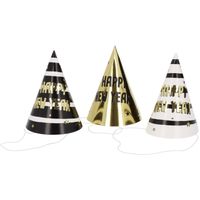 Feesthoedjes BlackGold HNY 10 cm (6st)