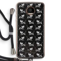 Zwarte poes: Motorola Moto Z Force Transparant Hoesje met koord
