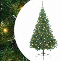 VidaXL Kunstmatig voorverlicht kerstboom met 300 led groen 240 cm pvc