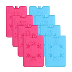 Voordeelset van 8x koelelementen blauw/roze 200 ML en 11 x 16 cm