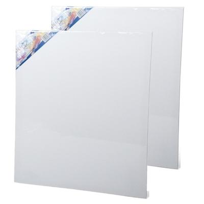 Gerimport Schilderdoek - 2x stuks - 60 x 50 cm - blanco canvas - rechthoekig - houten frame
