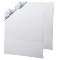Gerimport Schilderdoek - 2x stuks - 60 x 50 cm - blanco canvas - rechthoekig - houten frame