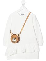 Moschino Kids robe volantée à imprimé sac à bandoulière - Blanc