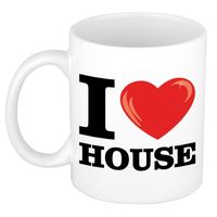 Cadeau I Love House muziek koffiemok / beker 300 ml   -