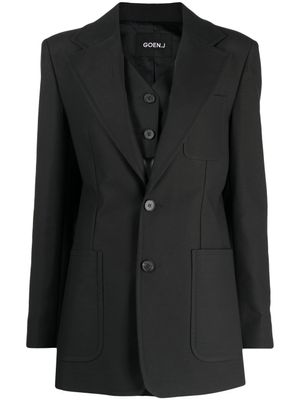Goen.J blazer boutonné à revers crantés - Noir