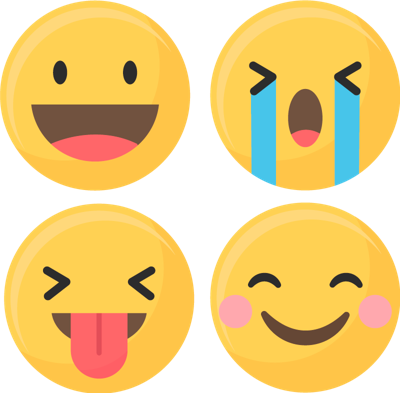 Enge onderzetters Emoji's voor sociale media