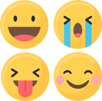 Enge onderzetters Emoji's voor sociale media