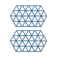 Krumble Siliconen pannenonderzetter Hexagon lang - Blauw - Set van 2