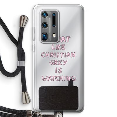 Christian Grey: Huawei P40 Pro Plus Transparant Hoesje met koord