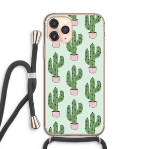 Cactus Lover: iPhone 11 Pro Transparant Hoesje met koord