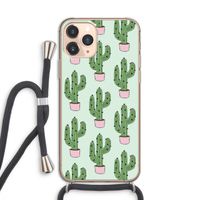 Cactus Lover: iPhone 11 Pro Transparant Hoesje met koord