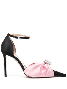 MACH & MACH Double Heart 110mm satin pumps - Rose