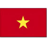 Vlag van Vietnam - 90 x 150 cm - Vietamese landen vlag - polyester - met ringen