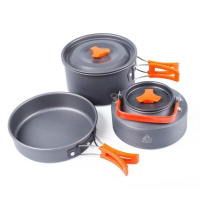 Hewolf 1692 Outdoor Camping servies potten Cookwear set voor 2-3 persoon