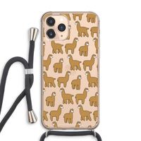 Alpacas: iPhone 11 Pro Max Transparant Hoesje met koord
