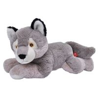Pluche grijze wolf/wolven knuffel 30 cm speelgoed - thumbnail