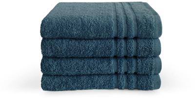 Set van 4 Byrklund baddoeken bath basics donkerblauw 50x100 cm
