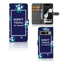 Google Pixel 7 Pro Portemonnee Hoesje Flowers Blue DTMP