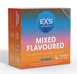 EXS Mixed Flavoured -  Condooms In De Smaken Cola, Bubblegum, Aardbie En Chocolade 12 stuks