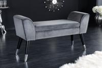 Design bank SCARLETT 90cm grijs zilver fluweel - 43278