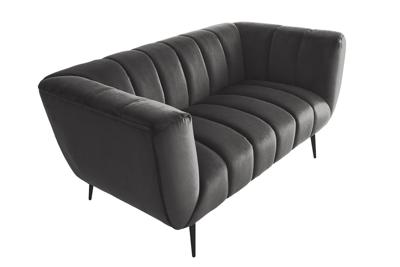 Sofa NOBLESSE 165cm 2-seater velvet grey - 45050