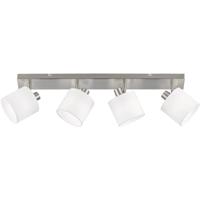LED Plafondspot 4-lichts E14 Fitting - Rechthoekig Mat Nikkel - Aluminium