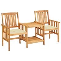 Tuinstoelen met tafeltje en kussens massief acaciahout Tuinstoelen met tafeltje en kussens massief acaciahout