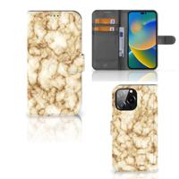 iPhone 14 Pro Max | Bookcase | Marmer Goud