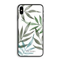 Tropical watercolor leaves: iPhone XS Max Biologisch afbreekbaar hoesje