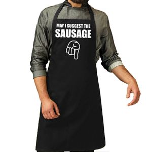 May i suggest the sausage cadeau katoenen schort zwart heren