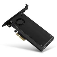 AXAGON PCEM2-DC 2 poorten M.2-controller PCIe x4 Geschikt voor: M.2 PCIe NVMe SSD, M.2 SATA SSD Actieve koeling, Incl. Low-Profile slotplaat