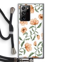 Peachy flowers: Samsung Galaxy Note 20 Ultra / Note 20 Ultra 5G Transparant Hoesje met koord