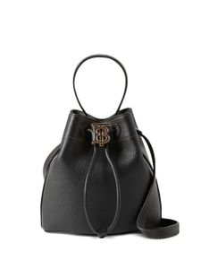 Burberry sac seau TB en cuir à fini grainé - Noir